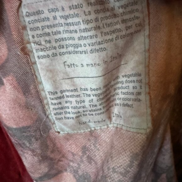 $1798 GIORGIO BRATO Red Leather Motorcycle Jacket in sz.52 (US M) - Picture 7 of 10